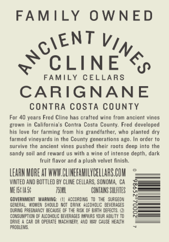 Cline Ancient Vines Carignane California Red Wine Perspective: back