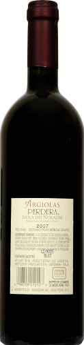 Argiolas Perdera Italian Red Wine Perspective: back
