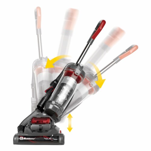 Koblenz RA53713 UMA-1200 Aria Bagless Upright Vacuum, Gray & Red Perspective: back