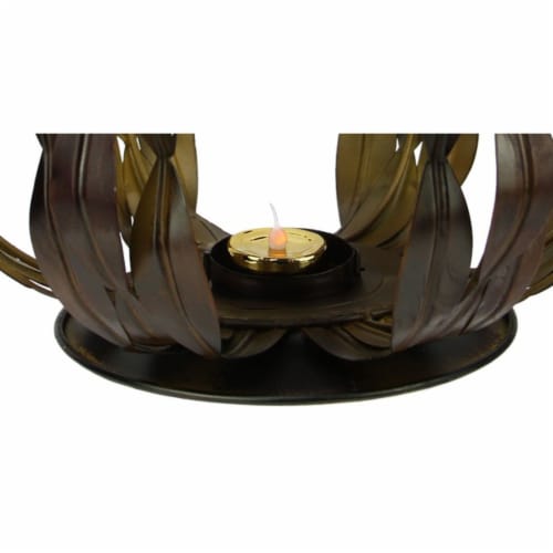 Napco 10 Brown and Green Pumpkin Thanksgiving Votive Candle Holder Perspective: back