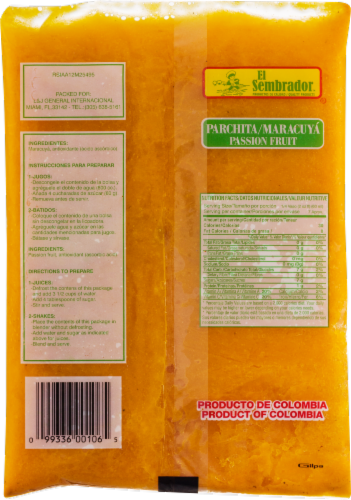 El Sembrador® Passion Fruit Pulp Perspective: back