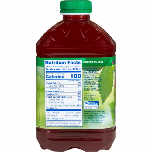 Thick & Easy Thickened Beverage Cranberry Juice 46 oz. Bottle Perspective: back