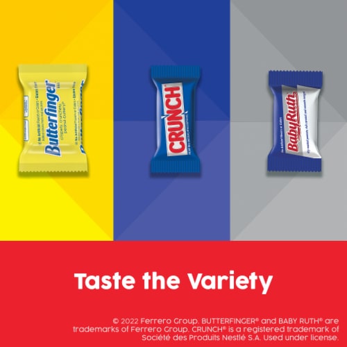 Butterfinger and Co. Bulk Chocolatey Candy Bag Mix of Mini Butterfinger CRUNCH and Baby Ruth Bars Perspective: back