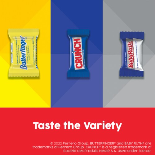 Butterfinger and Co. Bulk Mix of Mini Butterfinger CRUNCH and Baby Ruth Candy Bars Perspective: back