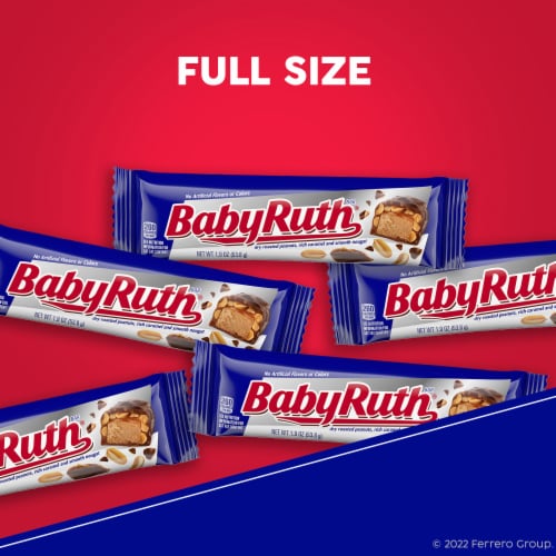 Baby Ruth Chocolatey, Peanut, Caramel, Nougat, Full Size Candy Bar, 1.9 oz Perspective: back