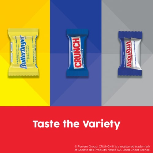 Butterfinger CRUNCH and Baby Ruth Assorted Minis Chocolate Candy Bars White Elephant Gifts Perspective: back