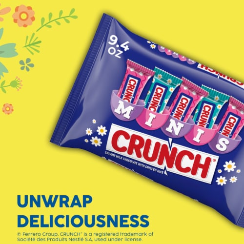CRUNCH Minis, Milk Chocolate and Crisped Rice, Easter Candy Bars, 9.4 oz Perspective: back