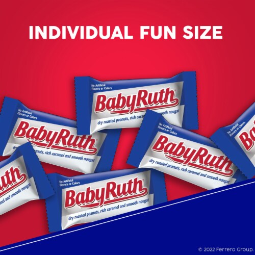 Baby Ruth Chocolatey Peanut Caramel Nougat Fun Size Individually Wrapped Candy Bars Perspective: back