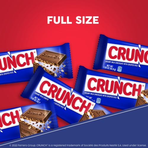 CRUNCH Milk Chocolate and Crisped Rice Full Size Candy Bar, 1.55 oz Perspective: back