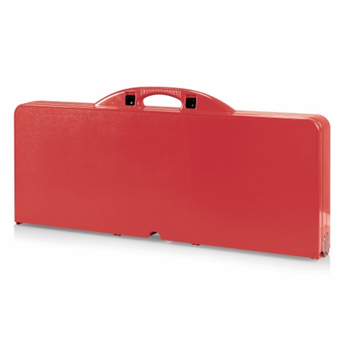 Picnic Table Portable Folding Table with Seats, Red Perspective: back