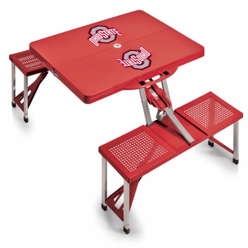 Ohio State Buckeyes - Picnic Table Portable Folding Table with Seats Perspective: back