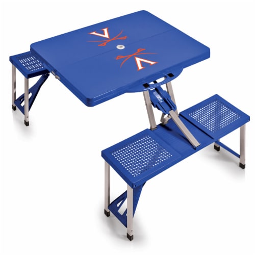 Virginia Cavaliers - Picnic Table Portable Folding Table with Seats Perspective: back