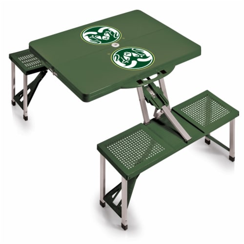 Colorado State Rams - Picnic Table Portable Folding Table with Seats Perspective: back