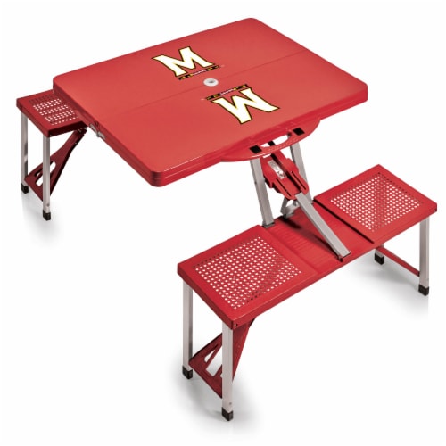 Maryland Terrapins - Picnic Table Portable Folding Table with Seats Perspective: back