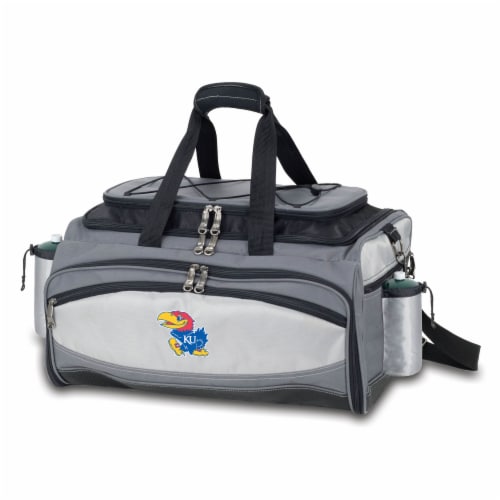 Kansas Jayhawks - Vulcan Portable Propane Grill & Cooler Tote Perspective: back