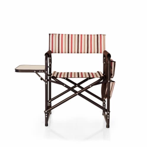 Sports Chair, Moka Collection - Brown with Beige & Red Accents Perspective: back