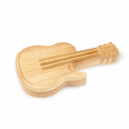 Guitar Cheese Cutting Board & Tools Set, Bamboo Perspective: back
