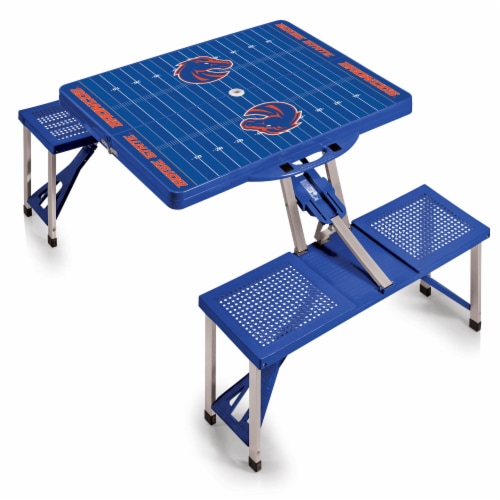 Boise State Broncos - Picnic Table Portable Folding Table with Seats Perspective: back