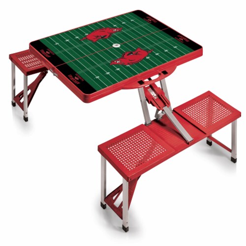 Arkansas Razorbacks - Picnic Table Portable Folding Table with Seats Perspective: back