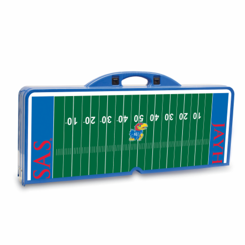 Kansas Jayhawks - Picnic Table Portable Folding Table with Seats Perspective: back