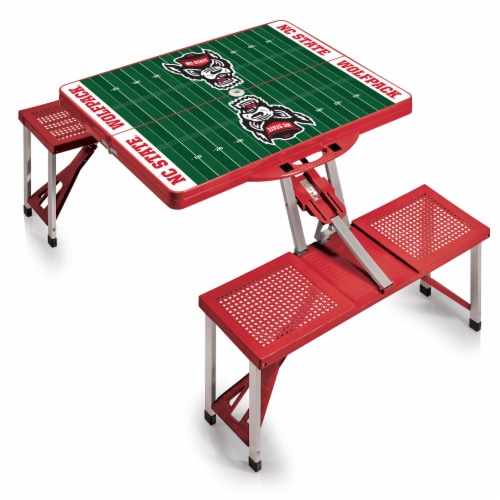NC State Wolfpack - Picnic Table Portable Folding Table with Seats Perspective: back