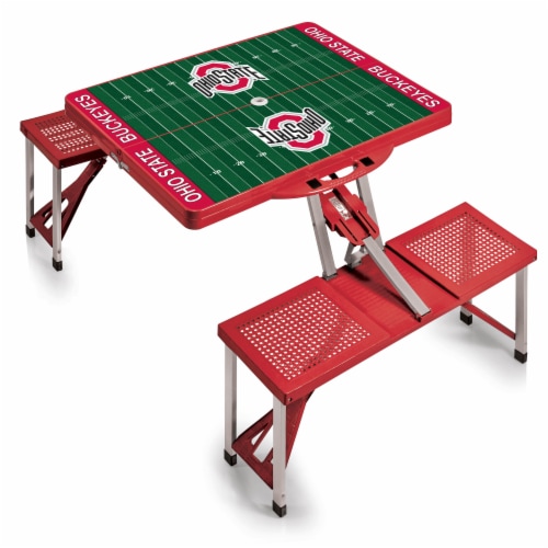 Ohio State Buckeyes - Picnic Table Portable Folding Table with Seats Perspective: back