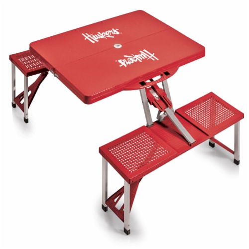 Nebraska Cornhuskers - Picnic Table Portable Folding Table with Seats Perspective: back