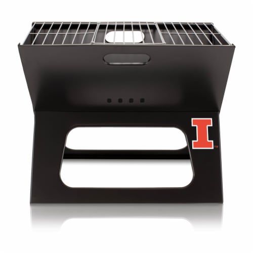 Illinois Fighting Illini - X-Grill Portable Charcoal BBQ Grill Perspective: back