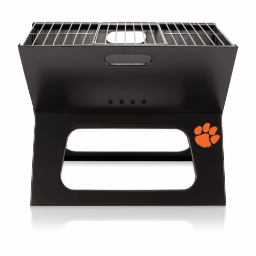 Clemson Tigers - X-Grill Portable Charcoal BBQ Grill Perspective: back