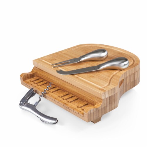 Piano Cheese Cutting Board & Tools Set, Bamboo Perspective: back