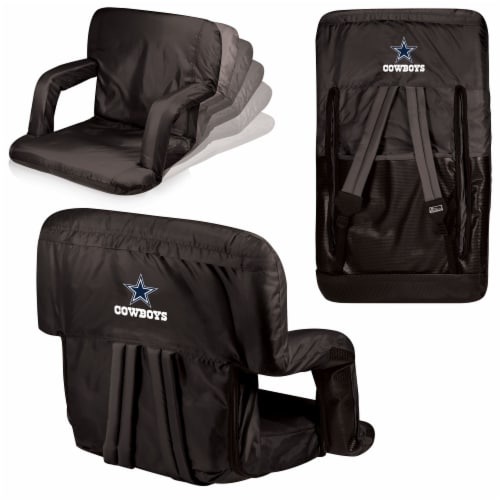 Dallas Cowboys Ventura Portable Reclining Stadium Seat - Black Perspective: back