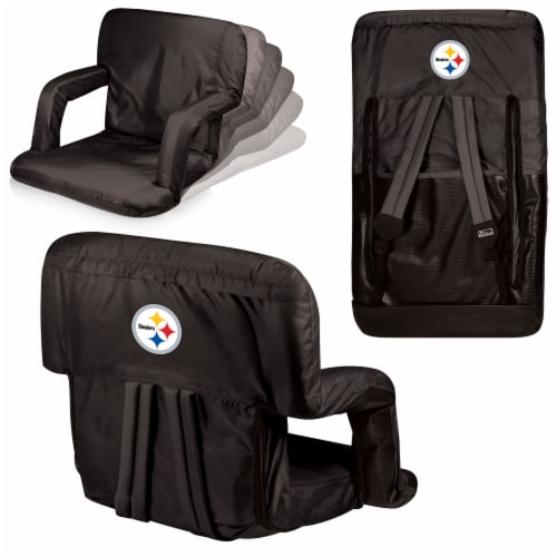 Pittsburgh Steelers Ventura Portable Reclining Stadium Seat - Black Perspective: back