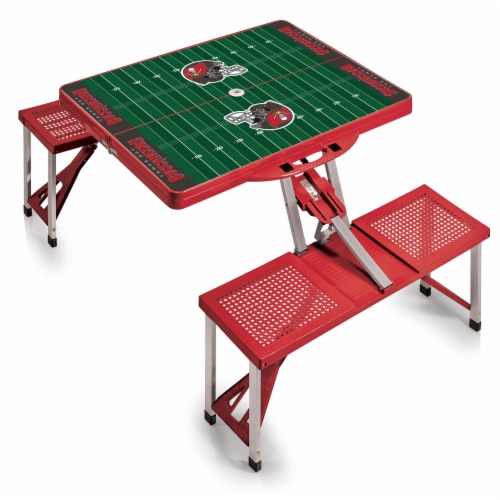 Tampa Bay Buccaneers - Picnic Table Portable Folding Table with Seats Perspective: back