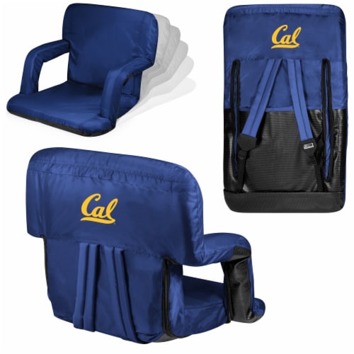 Picnic Time Cal Bears Ventura Portable Reclining Stadium Seat - Navy Perspective: back