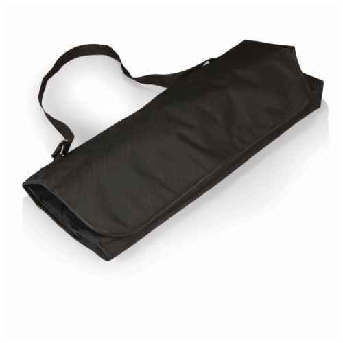 BBQ Apron Tote Pro Grill Set, Black with Gray Accents Perspective: back