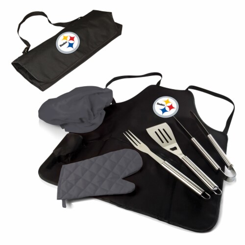 Pittsburgh Steelers BBQ Apron Tote Pro Set with Tools Perspective: back