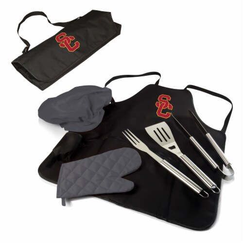 USC Trojans BBQ Apron Tote Pro Set with Tools Perspective: back