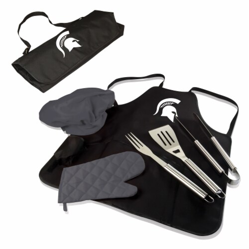Michigan State Spartans - BBQ Apron Tote Pro Grill Set Perspective: back