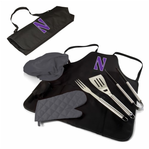 Northwestern Wildcats - BBQ Apron Tote Pro Grill Set Perspective: back
