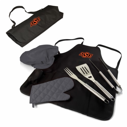 Oklahoma State Cowboys - BBQ Apron Tote Pro Grill Set Perspective: back