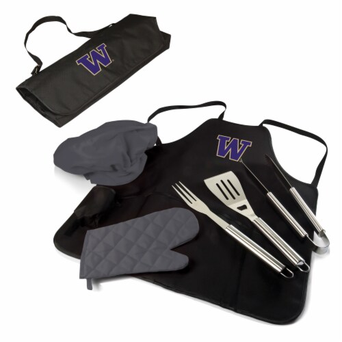 Washington Huskies BBQ Apron Tote Pro Set with Tools Perspective: back