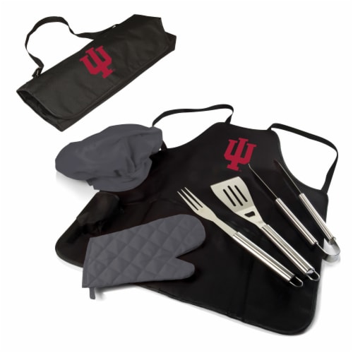 Indiana Hoosiers - BBQ Apron Tote Pro Grill Set Perspective: back