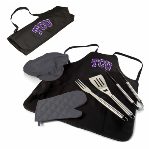 TCU Horned Frogs - BBQ Apron Tote Pro Grill Set Perspective: back