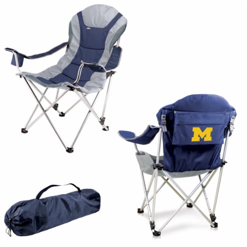 Michigan Wolverines - Reclining Camp Chair Perspective: back