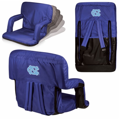 North Carolina Tar Heels Ventura Portable Reclining Stadium Seat - Navy Perspective: back