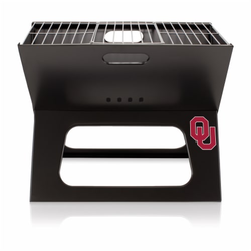 Oklahoma Sooners - X-Grill Portable Charcoal BBQ Grill Perspective: back