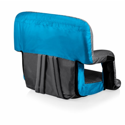 Ventura Portable Reclining Stadium Seat, Gray with Vista Blue Accents Perspective: back