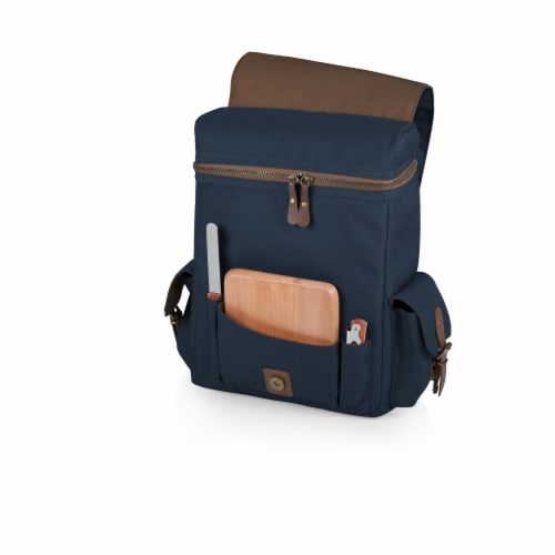 Moreno 3-Bottle Wine & Cheese Tote, Navy Blue Perspective: back