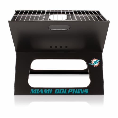 Miami Dolphins - X-Grill Portable Charcoal BBQ Grill Perspective: back