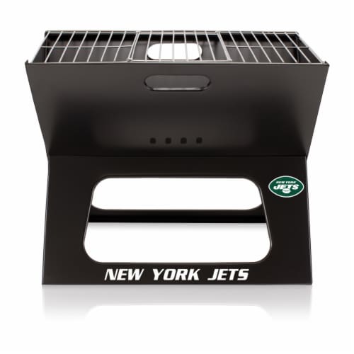 New York Jets - X-Grill Portable Charcoal BBQ Grill Perspective: back